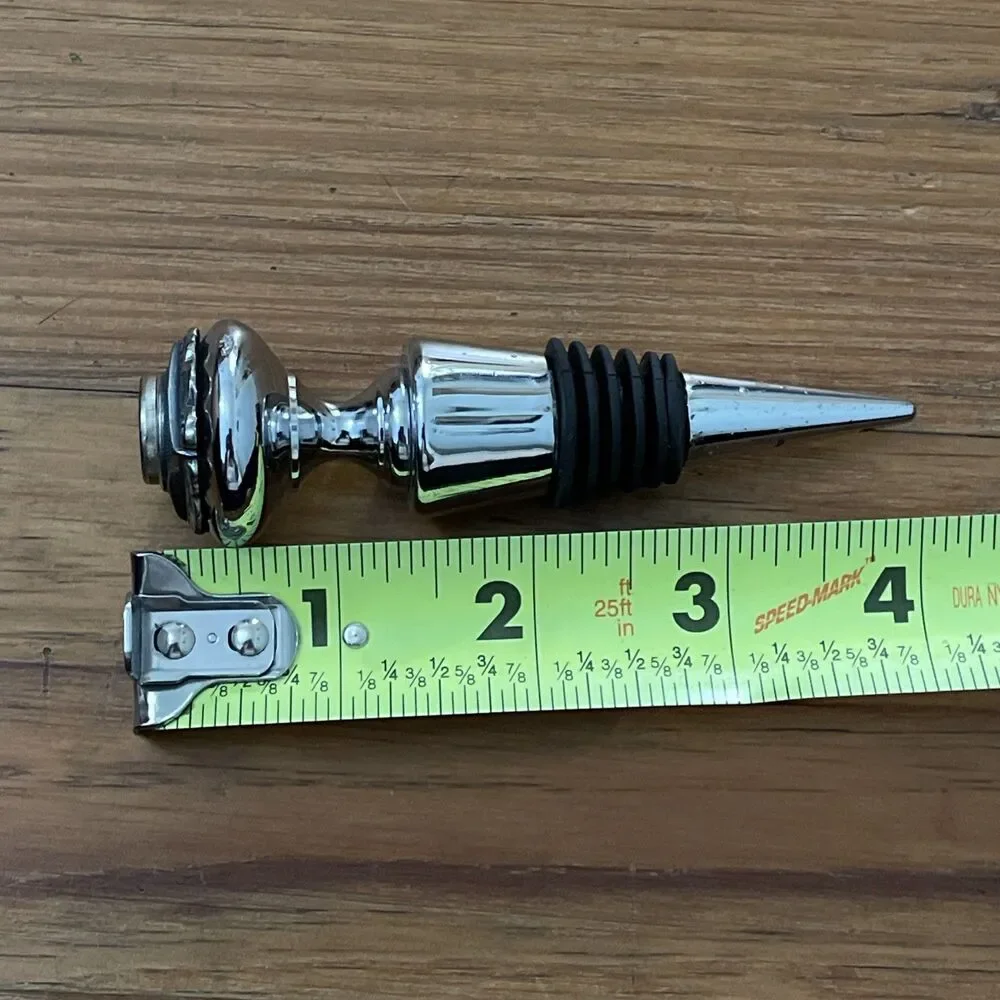 Silver Tone Monogram E Wine Bottle Stopper Ornate Antique Style Barware Gift